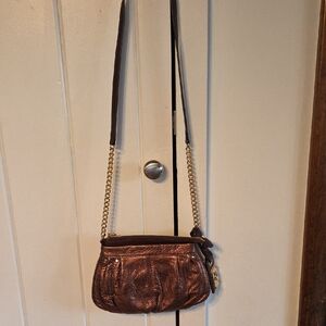 Metallic Copper/Bronze Leather BMskiwsky Chain Strap Bag
